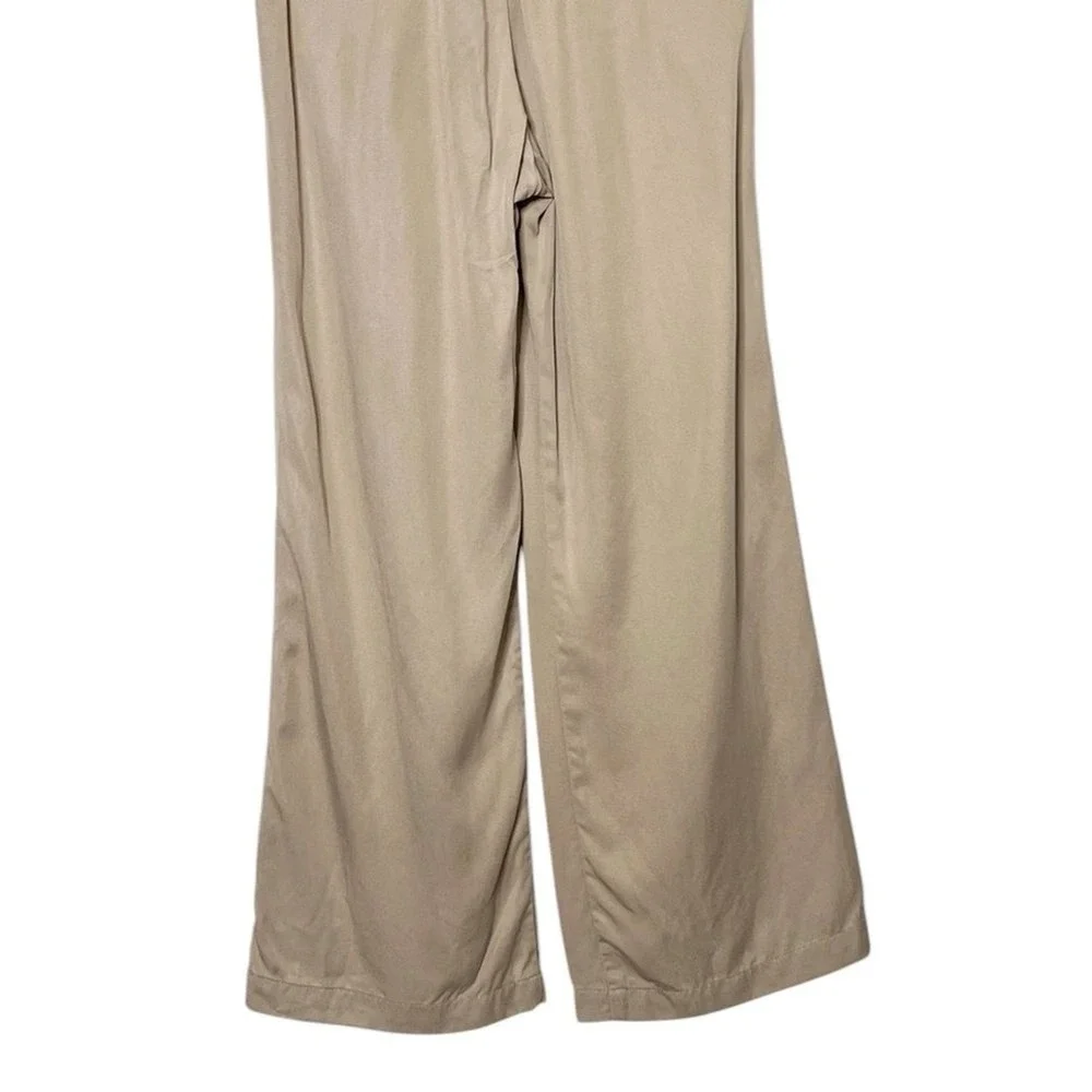 Reformation Mason Trousers Women's 4 Tan Lyocell Wide Leg High Rise Minimal Chic - Picture 8 of 11